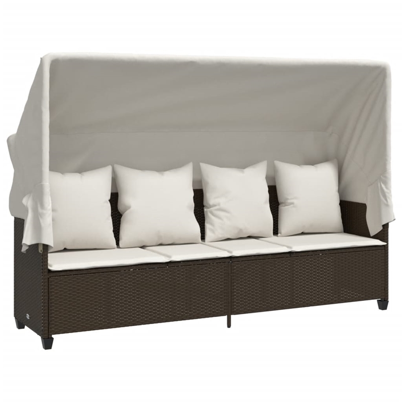 vidaXL Steel Sofa Set in White/Brown/Cream