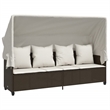 vidaXL Steel Sofa Set in White/Brown/Cream