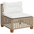 vidaXL Solid Acacia Wood Sofa Set in Beige