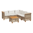 vidaXL Solid Acacia Wood Sofa Set in Beige