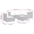 vidaXL 6 Piece Solid Acacia Wood Small Sofa Set in Beige
