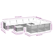 vidaXL Solid Acacia Wood Sofa Set in Gray