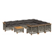 vidaXL Solid Acacia Wood Sofa Set in Gray