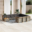 vidaXL 11 Piece Solid Acacia Wood Sofa Set in Gray