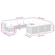 vidaXL 11 Piece Solid Acacia Wood Sofa Set in Gray