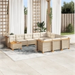 vidaXL Solid Acacia Wood Large Sofa Set in Beige