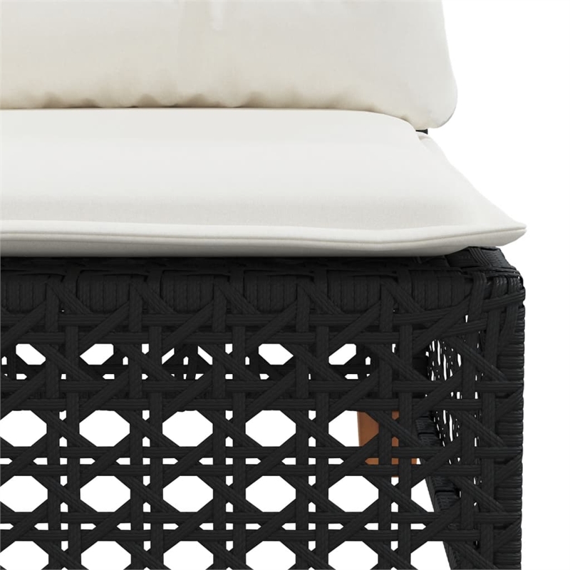 vidaXL Solid Acacia Wood Small Sofa Set in Black