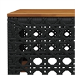 vidaXL Solid Acacia Wood Small Sofa Set in Black