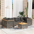 vidaXL 7 Piece Solid Acacia Wood Sofa Set in Gray