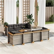 vidaXL 8 Piece Solid Acacia Wood Sofa Set in Gray