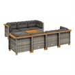 vidaXL 8 Piece Solid Acacia Wood Sofa Set in Gray