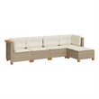 vidaXL 5 Piece Sofa Set in White/Cream/Beige