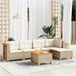 vidaXL 6 Piece Solid Acacia Wood Sofa Set in Beige