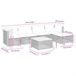 vidaXL 6 Piece Solid Acacia Wood Sofa Set in Beige
