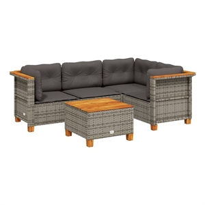 vidaXL 5 Piece Steel Sofa Set in Gray