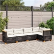 vidaXL 5 Piece Steel Sofa Set in Black/White/Cream