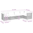 vidaXL 5 Piece Steel Sofa Set in Black/White/Cream