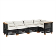 vidaXL 5 Piece Steel Sofa Set in Black/White/Cream