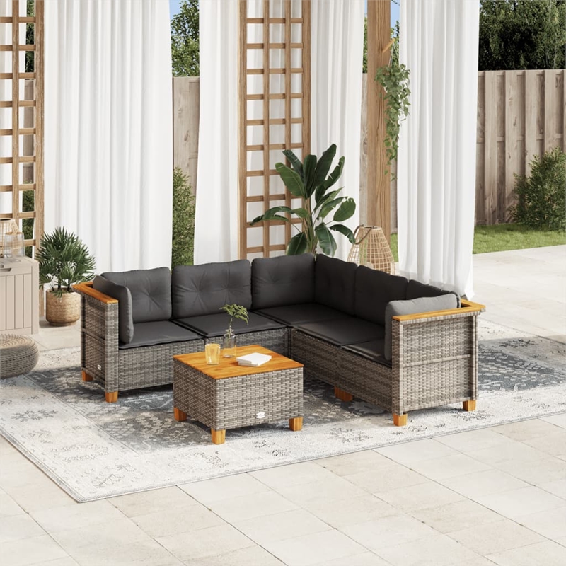 vidaXL Steel Garden Sofa Set in Gray