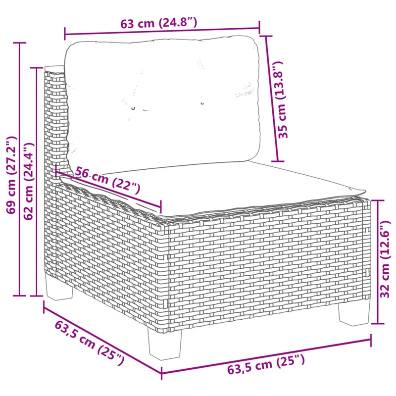 vidaXL Steel Garden Sofa Set in Gray
