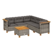 vidaXL Steel Garden Sofa Set in Gray