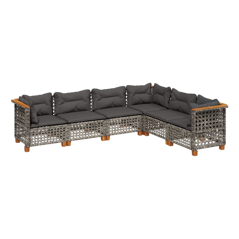 vidaXL Poly Rattan Small Sofa Set in Gray
