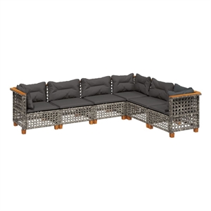 vidaXL Poly Rattan Small Sofa Set in Gray