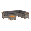 vidaXL 7 Piece Solid Acacia Wood Sofa Set in Gray