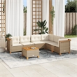 vidaXL Solid Acacia Wood Small Sofa Set in Beige