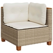 vidaXL Solid Acacia Wood Small Sofa Set in Beige