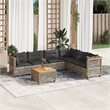 vidaXL 7 Piece Solid Acacia Wood Sofa Set in Gray