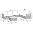 vidaXL 7 Piece Solid Acacia Wood Sofa Set in Gray