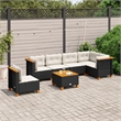 vidaXL 7 Piece Steel Sofa Set in Black/White/Cream