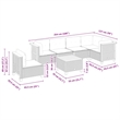 vidaXL 7 Piece Steel Sofa Set in Black/White/Cream