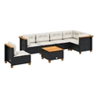 vidaXL 7 Piece Steel Sofa Set in Black/White/Cream