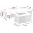 vidaXL 7 Piece Steel Sofa Set in White/Cream/Beige