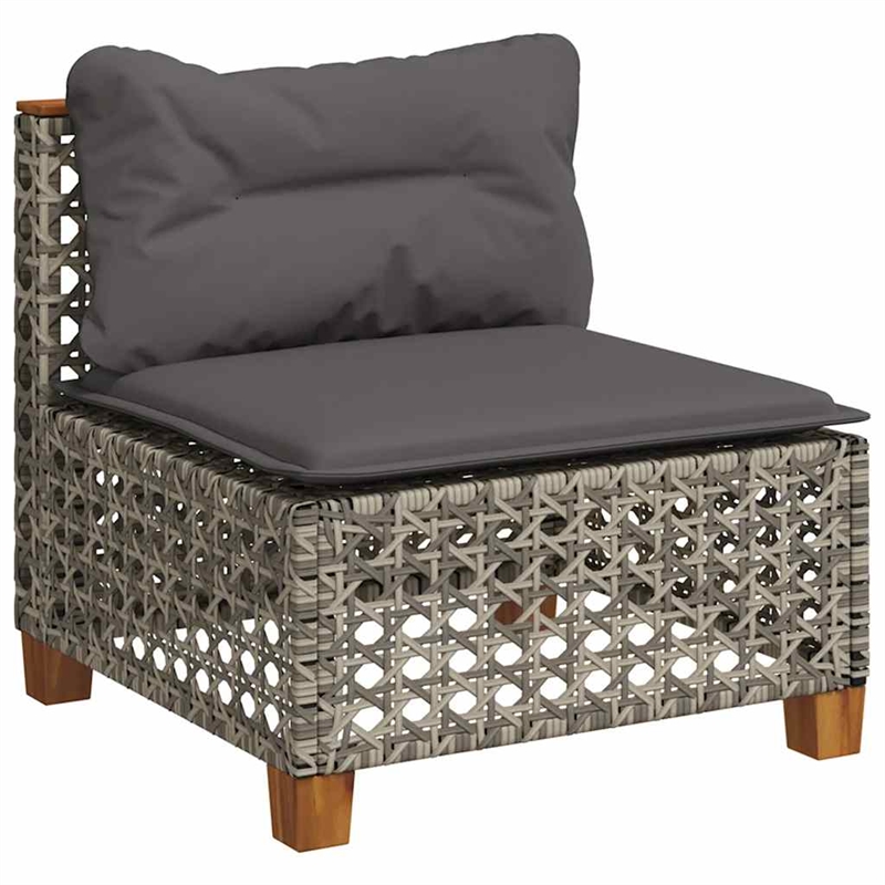 vidaXL 7 Piece Solid Acacia Wood Sofa Set in Gray