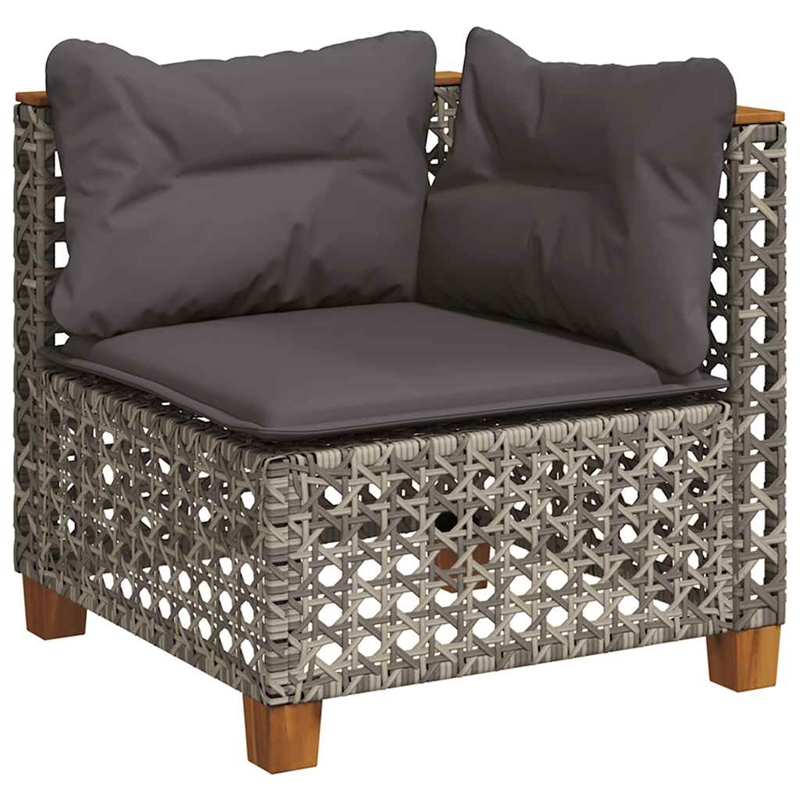 vidaXL 7 Piece Solid Acacia Wood Sofa Set in Gray