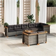 vidaXL 9 Piece Solid Acacia Wood Small Sofa Set in Gray