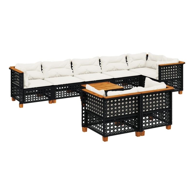 vidaXL 9 Piece Sofa Set in Black/White/Cream