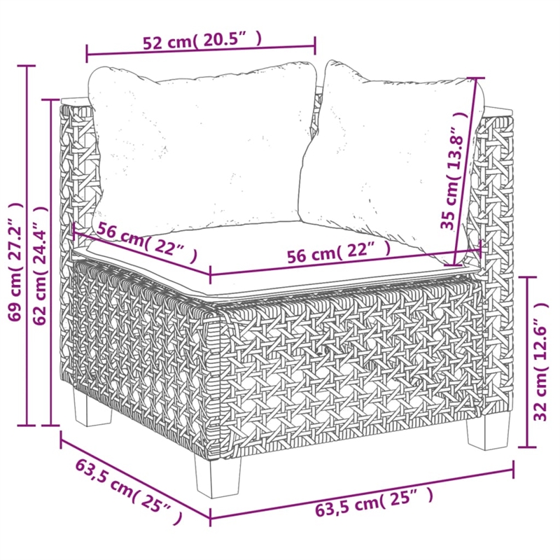 vidaXL 8 Piece Poly Rattan Sofa Set in Gray