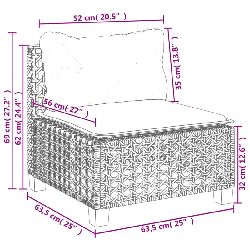 vidaXL 8 Piece Poly Rattan Sofa Set in Gray