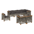 vidaXL 8 Piece Poly Rattan Sofa Set in Gray