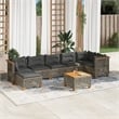 vidaXL 8 Piece Solid Acacia Wood Sofa Set in Gray