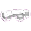 vidaXL 8 Piece Solid Acacia Wood Sofa Set in Gray