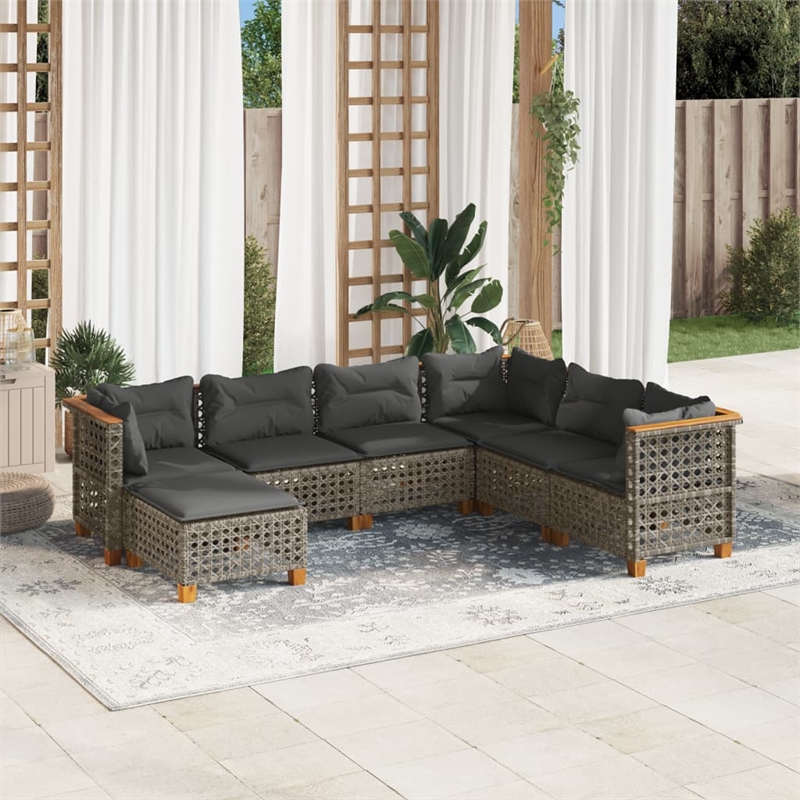 vidaXL 7 Piece Steel Sofa Set in Gray