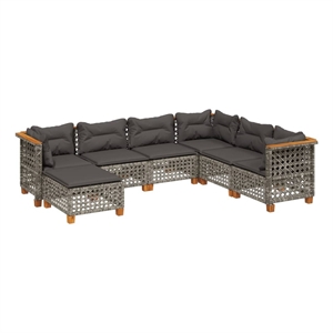 vidaXL 7 Piece Steel Sofa Set in Gray