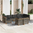 vidaXL 9 Piece Solid Acacia Wood Sofa Set in Gray