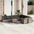 vidaXL 10 Piece Solid Acacia Wood Sofa Set in Gray