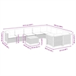vidaXL 10 Piece Solid Acacia Wood Sofa Set in Gray